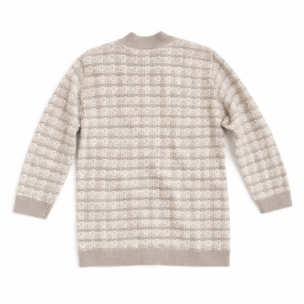 BABATON Lacer Cardigan 100% Merino Wool Grey White Tweed Knit Size S - Picture 7 of 11